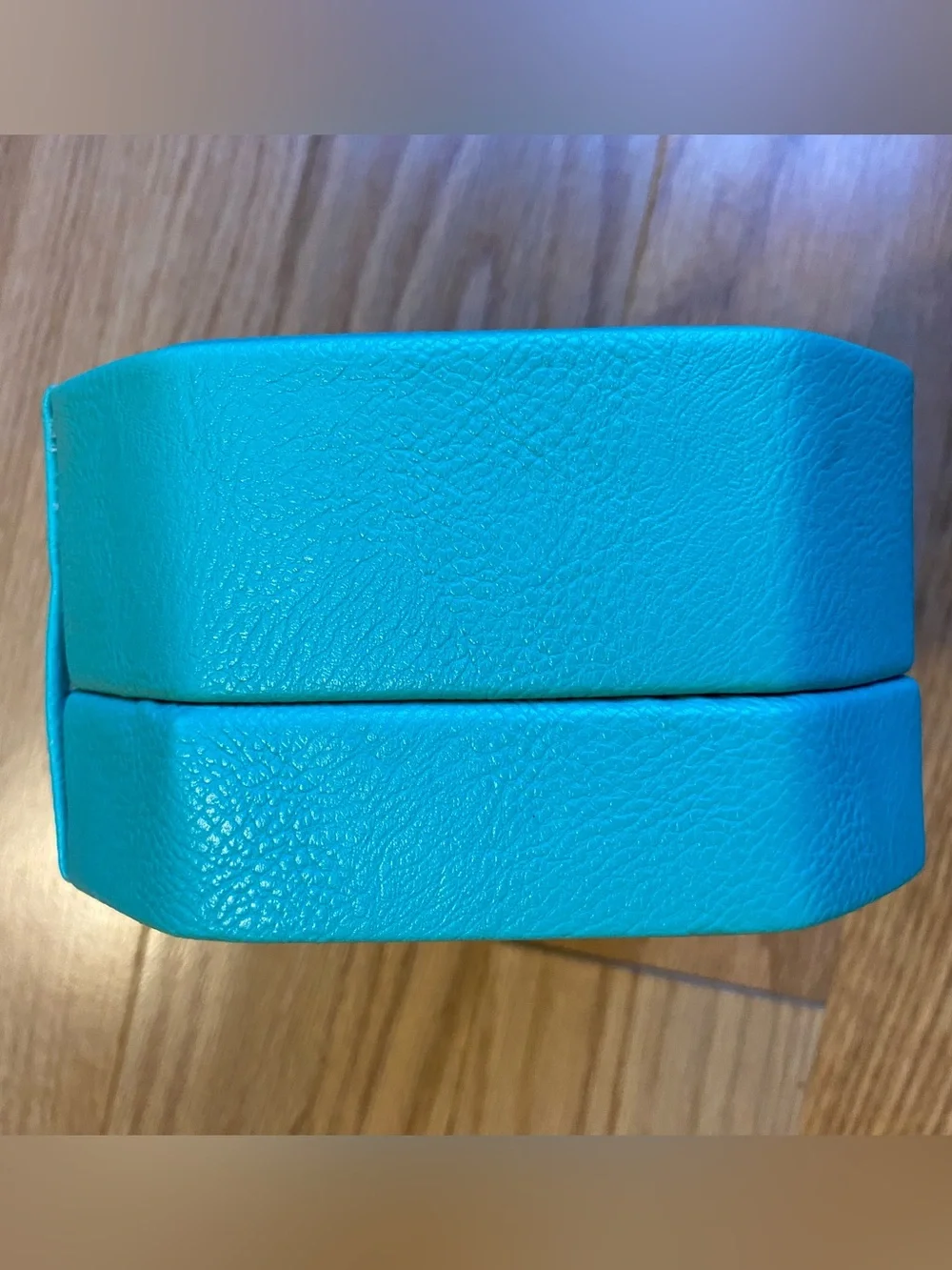 Turquoise Leatherette Jewelry Box with Silver Lock